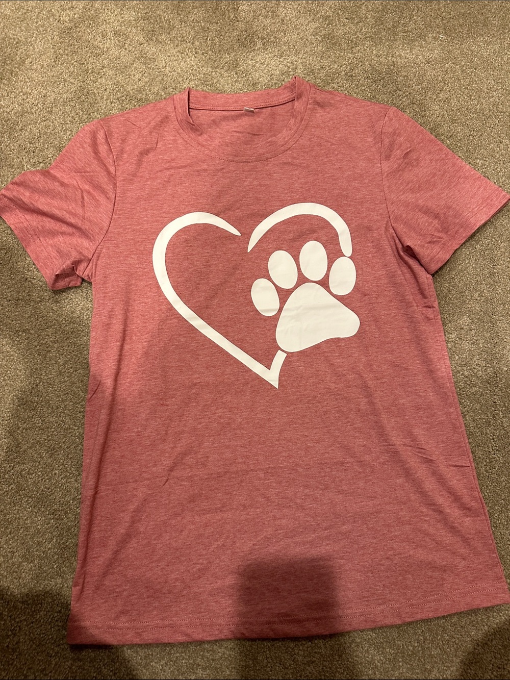 Heart Paw Graphic Tee - Dusty Rose